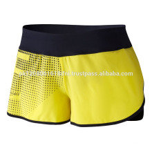 Yellow polyester fabric custom made crossfit shorts for girls and women
